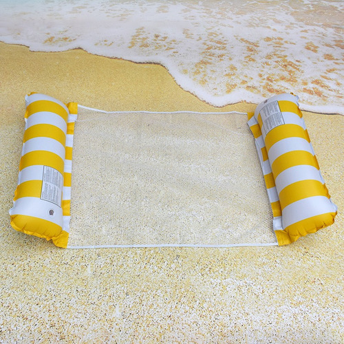 Rede De Piscina Boia Inflável - Relaxe Flutuando Na Piscina Cor Amarelo