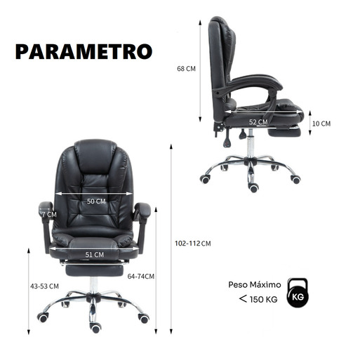 Silla Ejecutiva Eoland Gerencial Ergonomica Negra