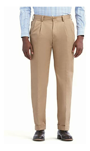 Izod American Chino Pantalón Plisado Doble Para Hombre