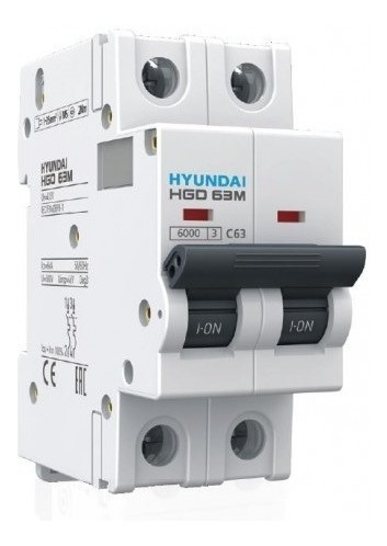 Interruptor Mini Breaker Termomagnetico 2x25a Hyundai Hgd63n
