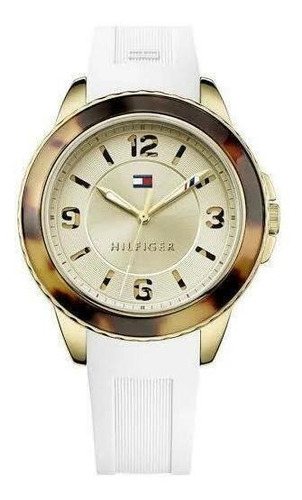 Reloj Mujer Tommy Hilfiger Champagne Dial Rubber Analog 1781