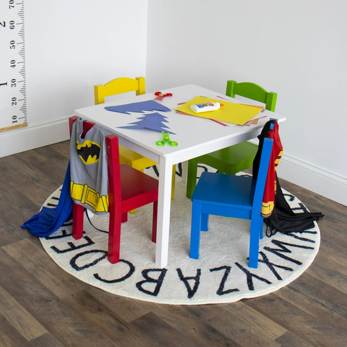 Set Infantil Mesa Con 4 Sillas Multicolor Para Niños Pequeño Multicolor