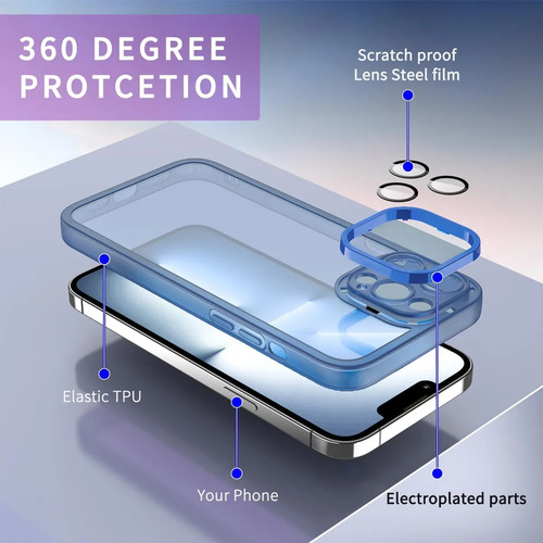 Funda Protectora Honor X8c + 2 Lentes Moradas