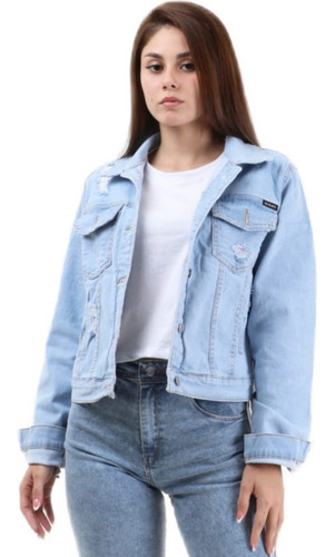 Campera Mujer Jean Negra Talles Grandes Especiales