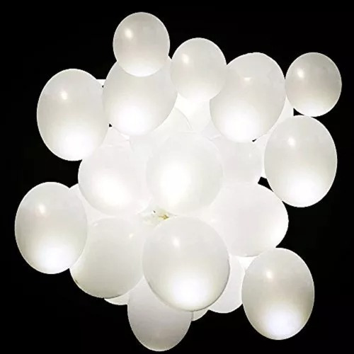 10 Globo Blanco  Luz Led  Blanca Grande N12 Fiesta  15 Boda 