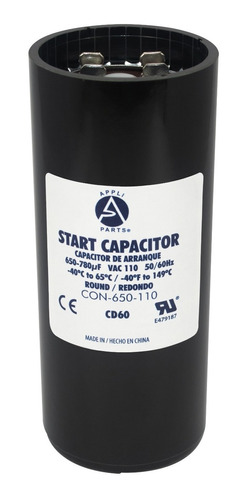 Condensador/ Capacitor De Arranque     650-780 Mfd 110v