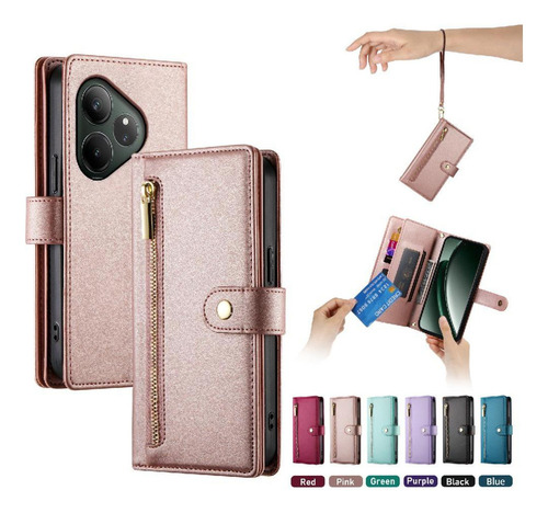 Funda Abatible For Realme Gt6 5g Con Ranuras For Tarjetas