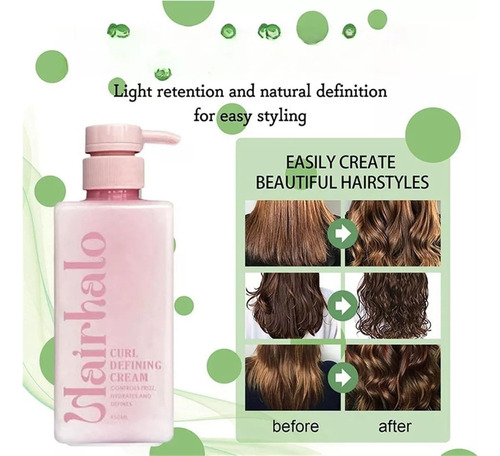 Crema Definitora De Rizos Hairhalo,crema Definitoria De Riz.