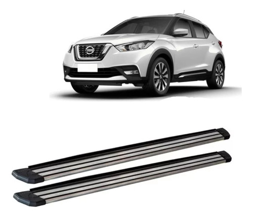 Estribo Slim Alumínio Grafite Nissan Kicks 2016 À 2023