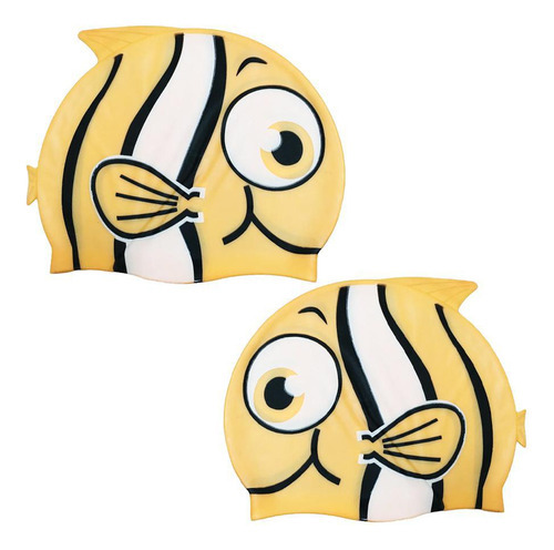 Gorro de natación infantil Belfix Peixinhos, silicona, color naranja