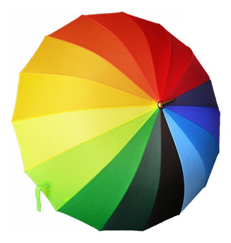 Sombrilla Grande Color Arcoiris Pride Orgullo Lgbt Raibow