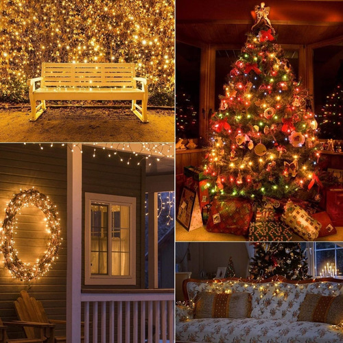 Imagen 7 de 7 de Guirnalda De Luz Esférica Navidad 20m 200 Led 8 Modos,cálido