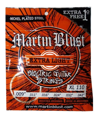 Imagen 1 de 9 de Encordado Electrica Martin Blust X/ligth .009/.042 Xl110