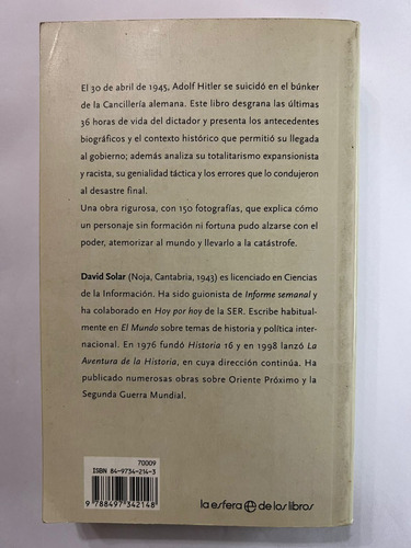 Libro El Ultimo Día De Hitler Usado Como Nuevo (Usado)