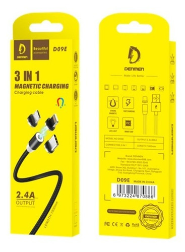 Cable 3 Pin 1 D09e 2,4a 1m