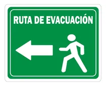 Comprar Señalamiento Letrero Ruta De Evacuación Izquierda 25x20 Cm
