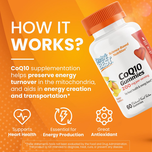 Suplemento Doctor's Best Gomies Coq10 De 200 Mg Para La Salud Del Corazón