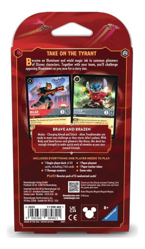 Juego De Mesa Disney Lorcana: Reign Of Jafar Starter Deck Mulan & Stitch Ravensburger