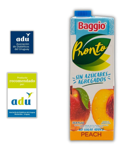 Imagen 2 de 5 de Jugo Baggio 1 Litro Sku.1106 Sello Adu - Diabetes