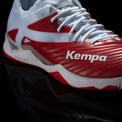 Zapatilla Indoor Kempa Wing Lite 2.0 Roja Y Blanca Mujer