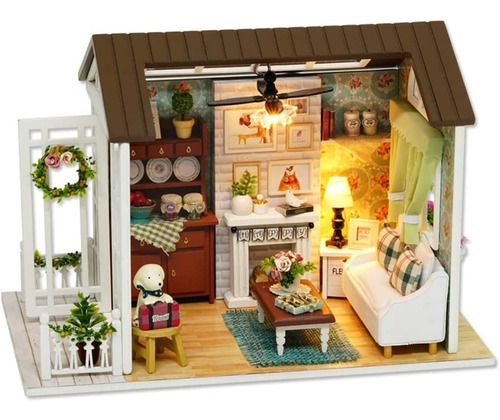 Kisoy Casa De Muñecas Romántica Y Linda Miniatura Kit De C