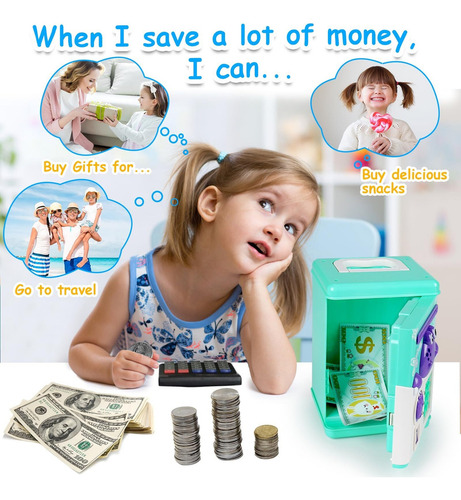 Dinosaurio Cajero Automático Hucha Con Dinero For Niños.