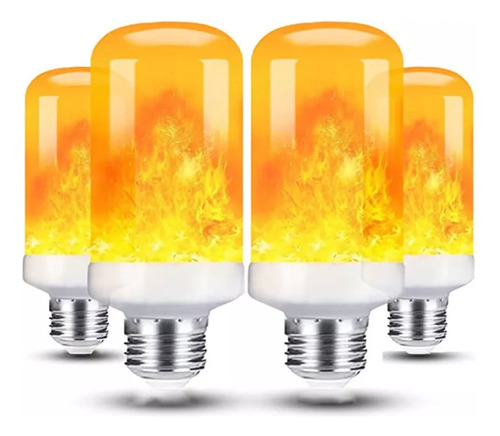 4 Lámparas De Llama Y Llama, Luz De Efecto De Fuego De 4 Mod