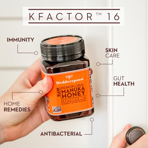 Manuka Honey Wedderspoon Kfactor 16 500ml Cru Não Pasteuriza