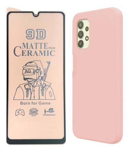 Estuche Funda Forro + Vidrio Cerámica Para Samsung A32 4g