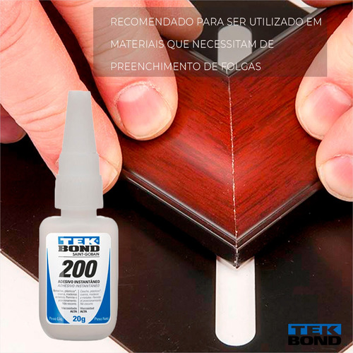 Cola Adesivo Instantâneo Tek Bond 200 Multiuso 20g - 6 Und