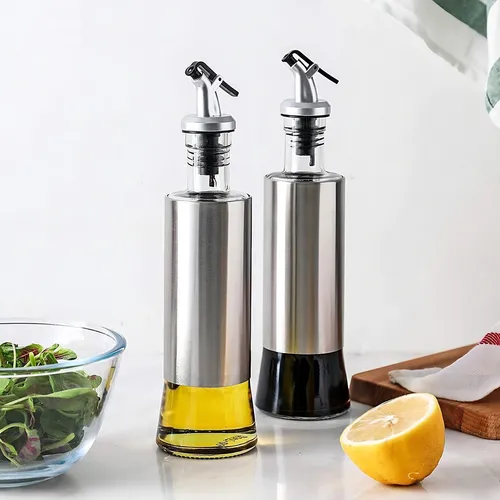 Botella Dispensador Aceite Vinagre Con Pico Vidrio 300ml Ax
