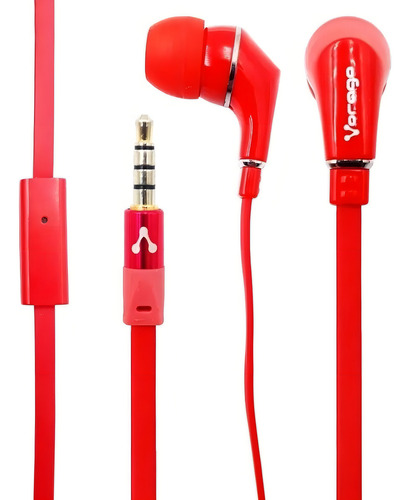 Audífonos Ep-103 Chicharo In Ear Manos Libres 3.5mm Vorago Color Rojo