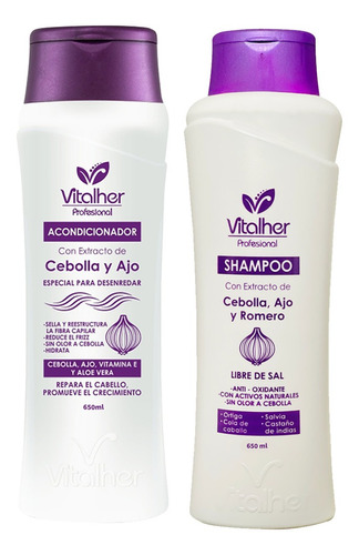 Vitalher Shampoo Acondicionador Cebolla 6 - g a $89