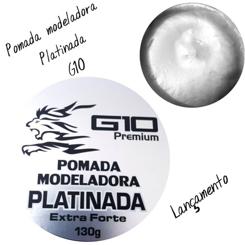 Pomada Modeladora Platino G10 Extra Fuerte 130g