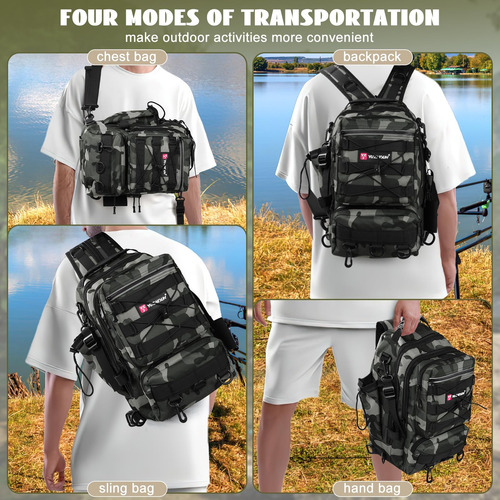 Mochila De Pesca Con Soporte Para Caña Marca Modelo Ap-123