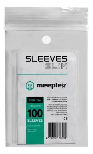 Sleeves Slim Mini Usa 41 X 63mm 100 Unidades Meeple Br