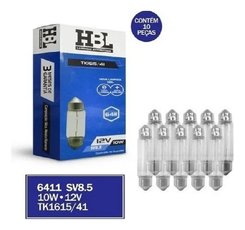 Lampada Torpedo Grande 12v 41mm 1 Unidade Tk161541