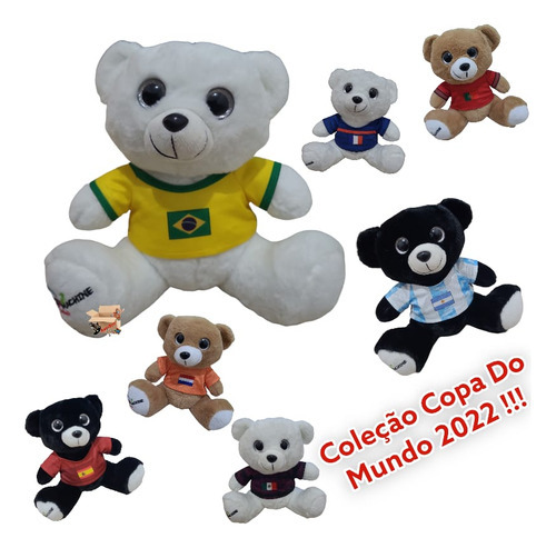 Bicho Ursinho De Pelúcia Urso Coleção Copa Do Mundo 2022 Cor França C