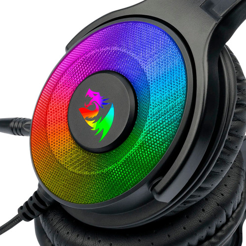 Imagen 5 de 8 de Auriculares Gamer Redragon Pandora 7.1 Negro Con Luz Rgb Led Usb