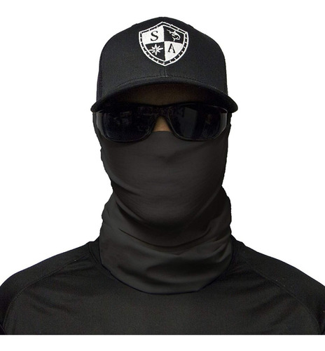 Face Shield Preta Tática Bandana Balaclava Moto Pesca Lenço