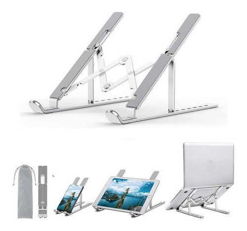 Soporte Aluminio Plegable Para Laptop - Graduable