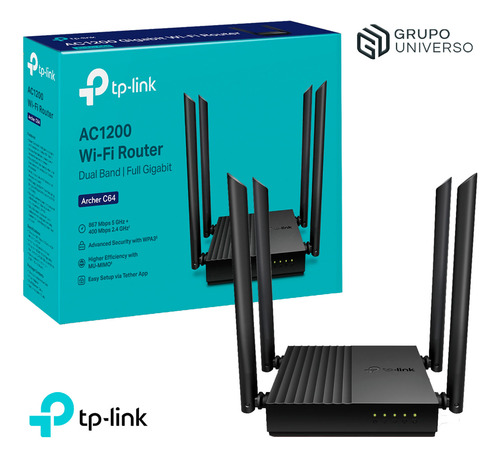 Router Archer C64 Tp-link Mu-mimo 5 Ghz 2,4 Ghz Ac1200