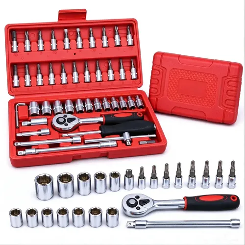 Kit Ferramentas 46 Catraca Chave Allen C/ Maleta Vermelho