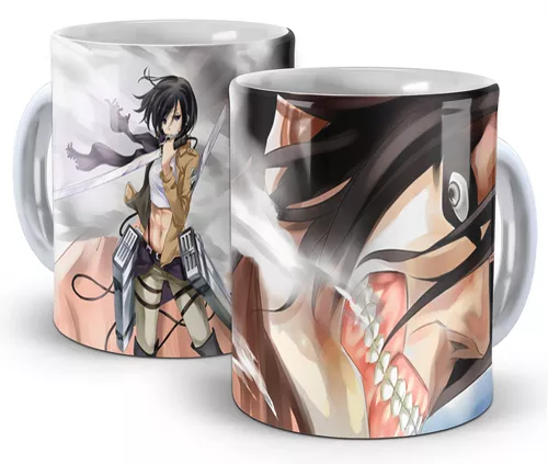 Caneca De Porcelana 325ml Shingeki No Kyojin Ataque Ao Titã