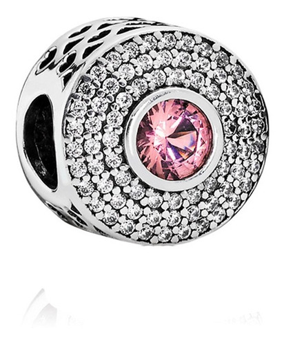  Charm Pandora Piedra Rosa Cristales Plata Ale S925