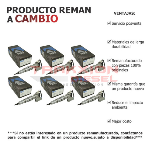 6 Inyectores Diesel Para Durastar Maxxforce Navistar 210-225 (Reacondicionado)