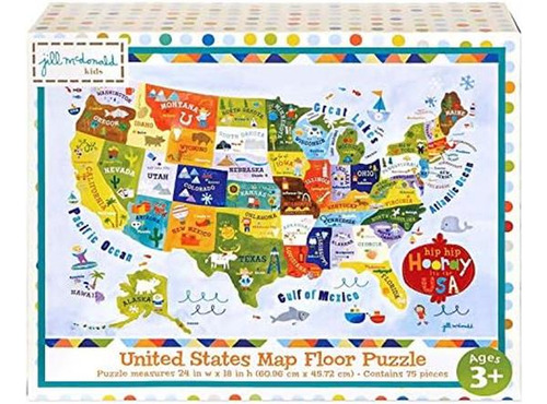 C.r. Gibson United States Map Floor Puzzle Juego Para Niños,