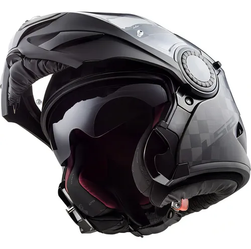 Casco Moto Carbono Modular Ls2 313 Vortex Brillo Color Negro Brillante Tamaño Del Casco L
