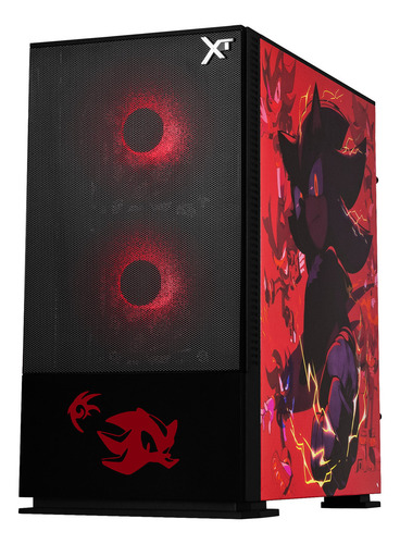 Gabinete Gamer Xtreme Pc Gaming Shadow Comic Edition Mini Torre Micro Atx 3 Fan Argb Mesh Cristal Templado