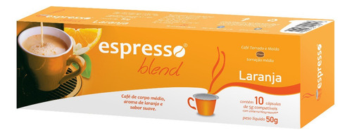 Caixa 10 Cápsulas Café Sabor Laranja Compativeis Nespresso